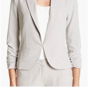 Amanda & Chelsea 3/4 Sleeve Blazer Light Gray